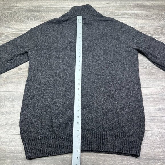 American Eagle Seriously Soft Quarter Zip Sweater Mens Large Tall LT Gray Ribbed - Picture 11 of 14